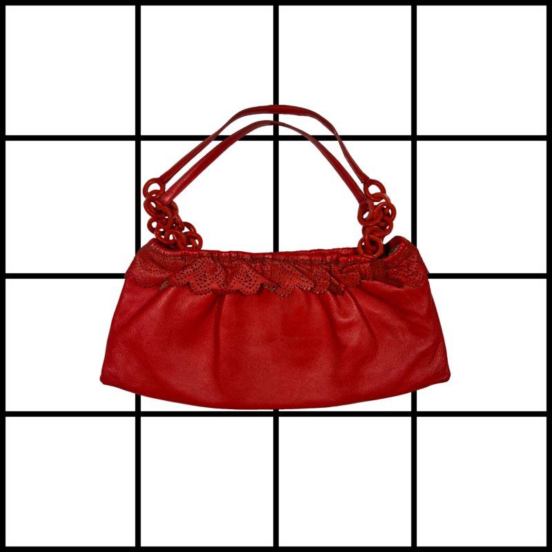|[ 2000s Emanuel Ungaro Red Leather Handbag ]|