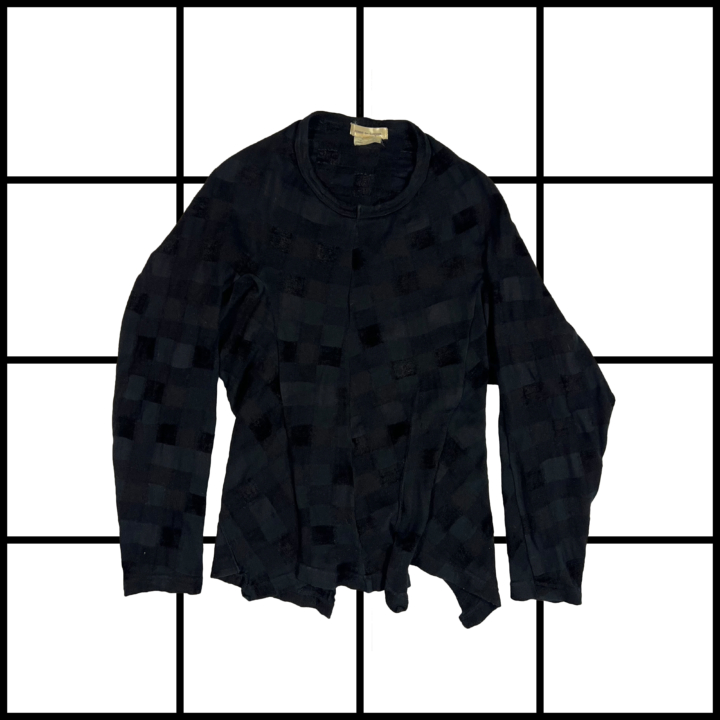 A/W2004 Comme des Garçons Asymmetrical Plaid Wool Sweater