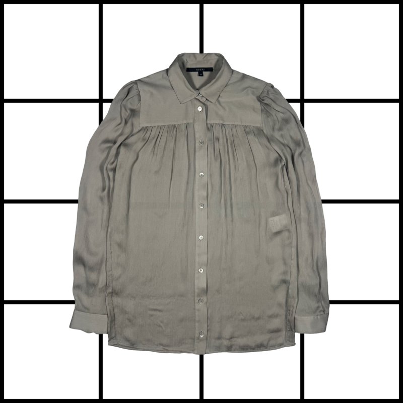 |[ A/W2011 Gucci Crepe Silk Button Up Shirt ]|