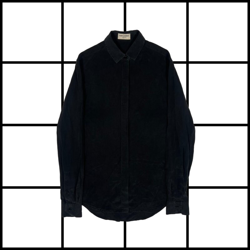 |[ A/W2017 Saint Laurent Crepe Silk Button Up Shirt ]|