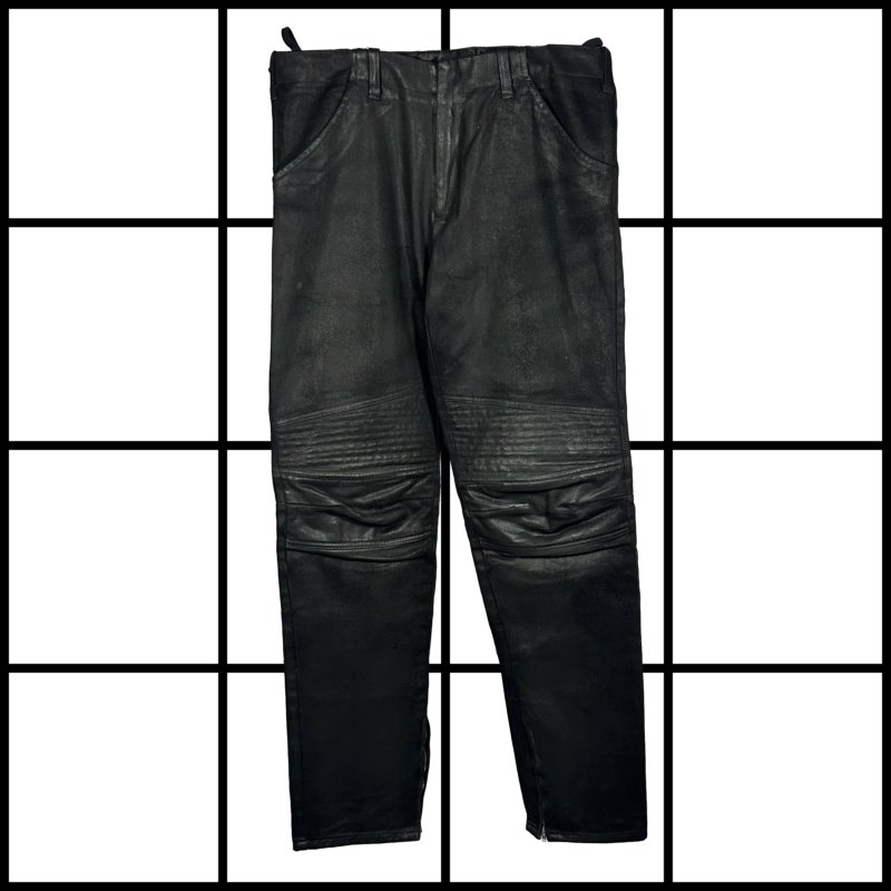 |[ A/W1999 Helmut Lang Coated Astro Biker Jeans ]|