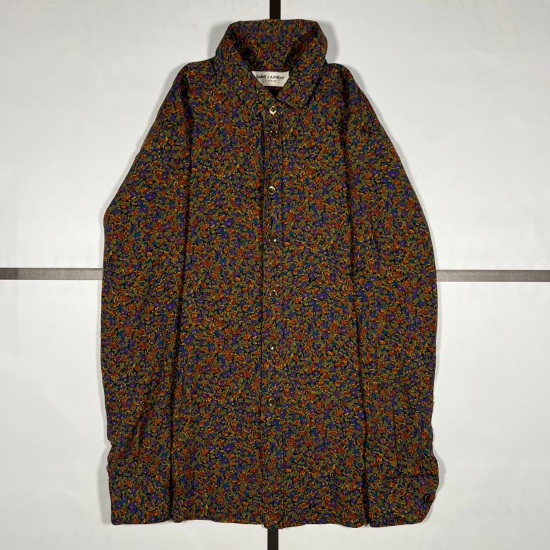 |[ S/S2019 Saint Laurent Floral Button Up Silk Shirt ]|