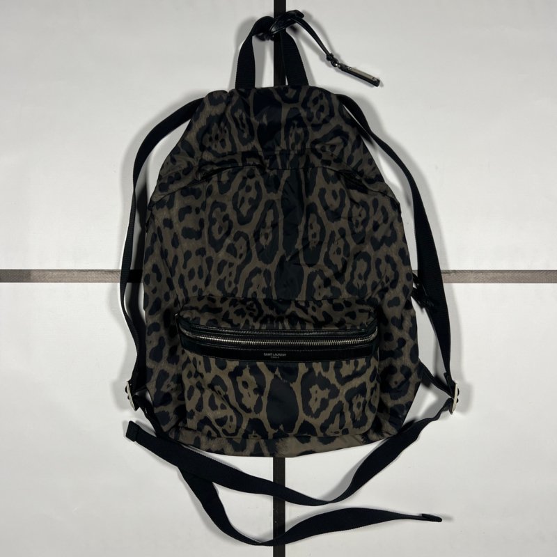 |[ S/S2018 Saint Laurent “City” Foldable Leopard Backpack ]|
