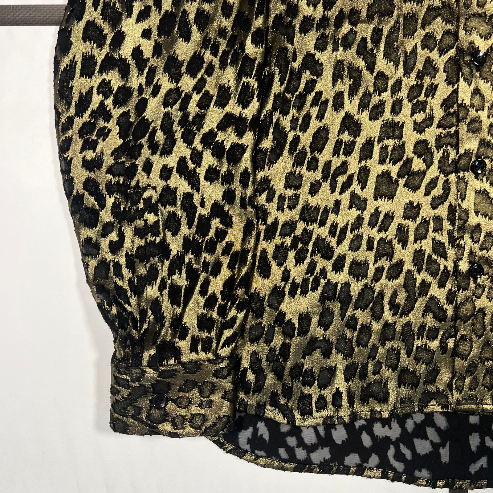 A/W2019 Saint Laurent Runway Burnout Leopard Silk-Blend Button Up Shirt - Image 5