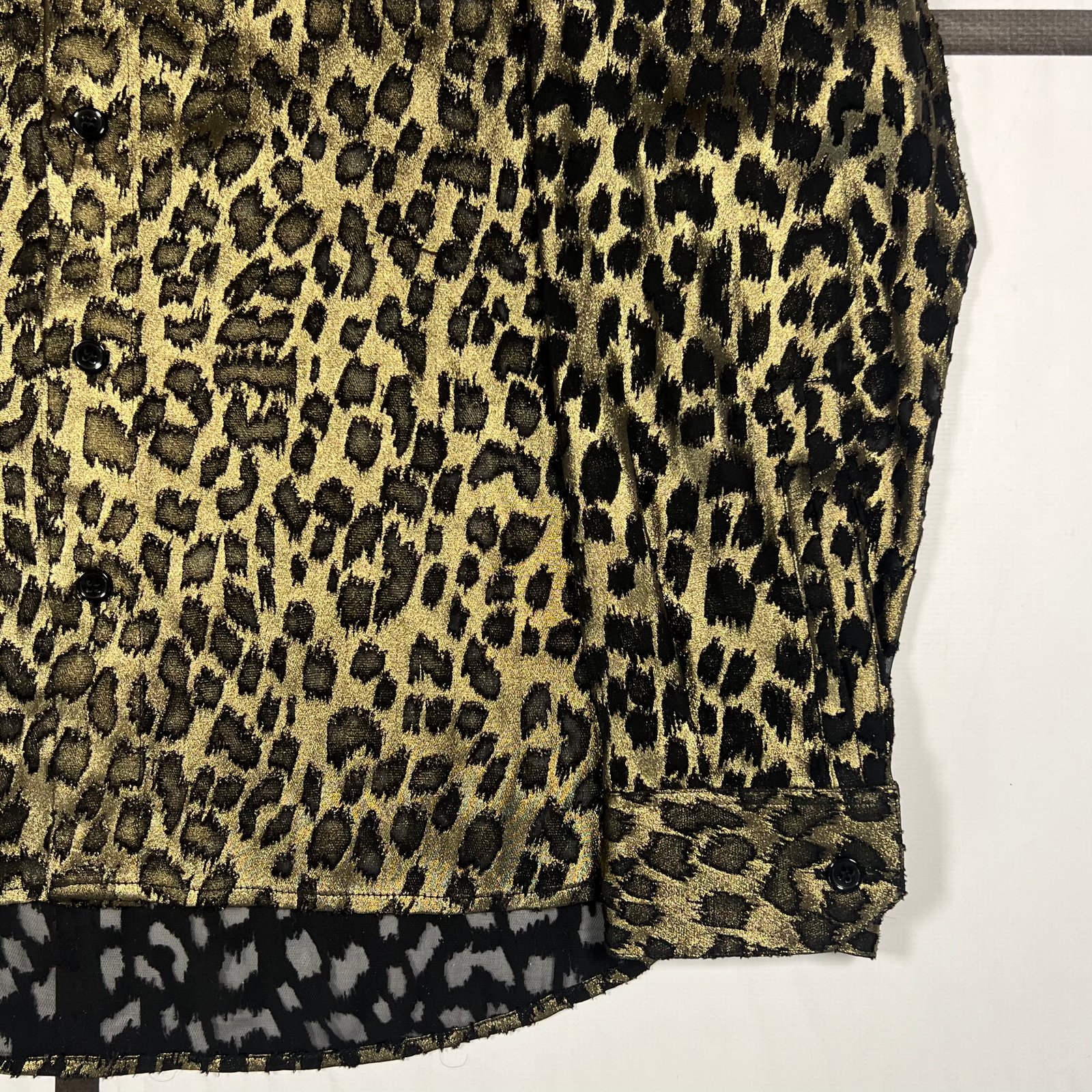 A/W2019 Saint Laurent Runway Burnout Leopard Silk-Blend Button Up Shirt - Image 6