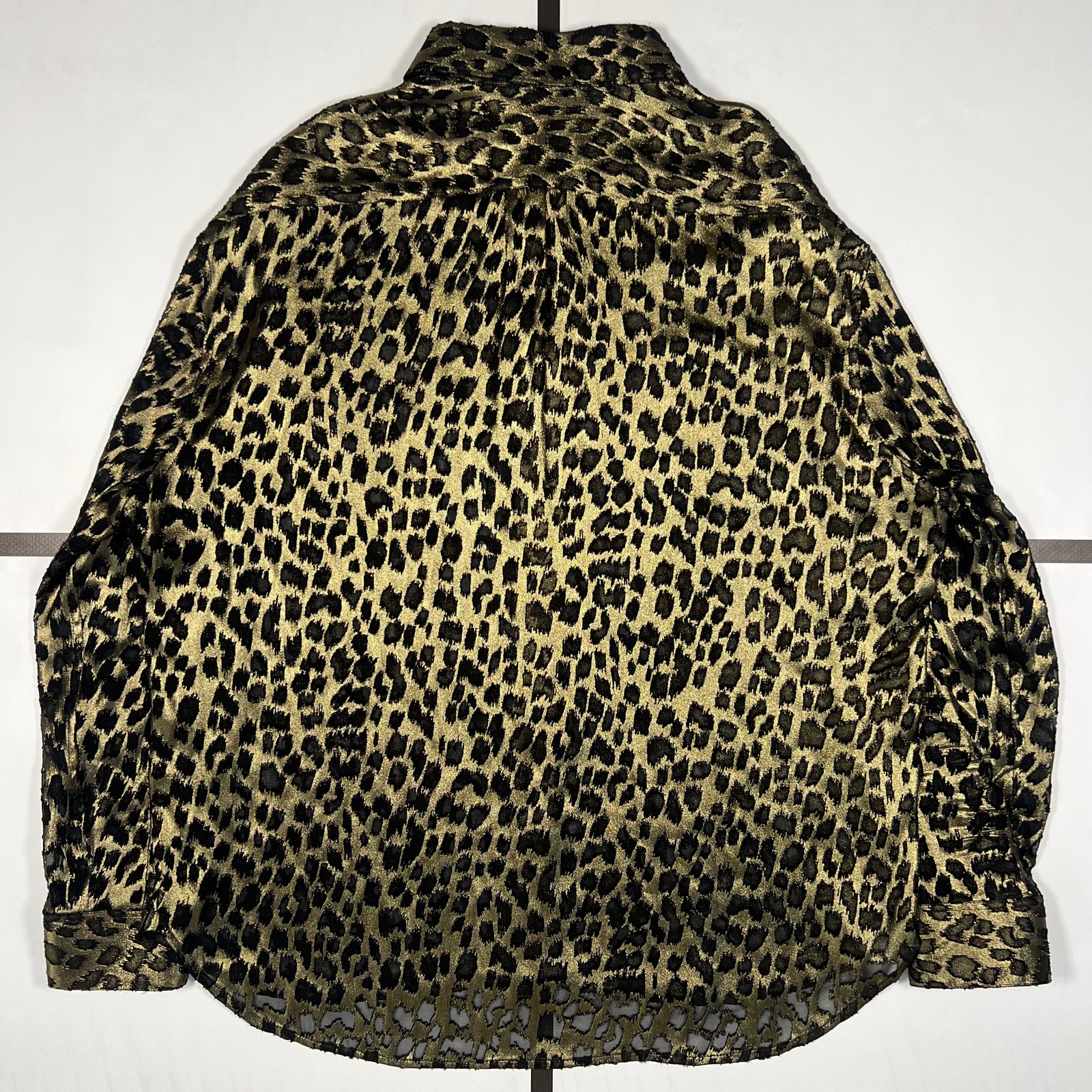 A/W2019 Saint Laurent Runway Burnout Leopard Silk-Blend Button Up Shirt - Image 8