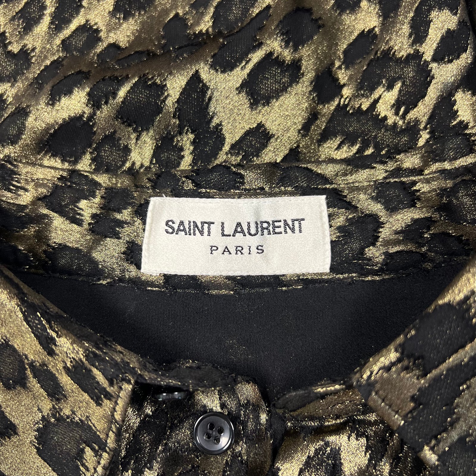 A/W2019 Saint Laurent Runway Burnout Leopard Silk-Blend Button Up Shirt - Image 9