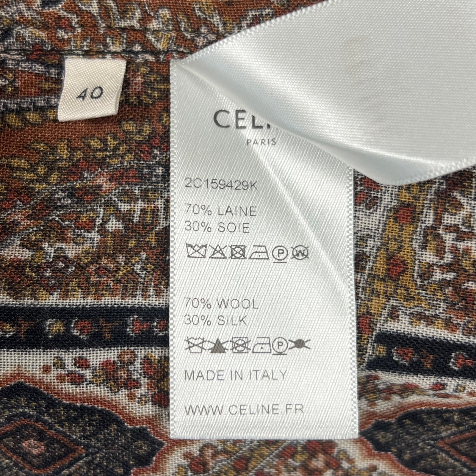 S/S2020 CELINE Paisley Wool Blend Blouse - Image 8