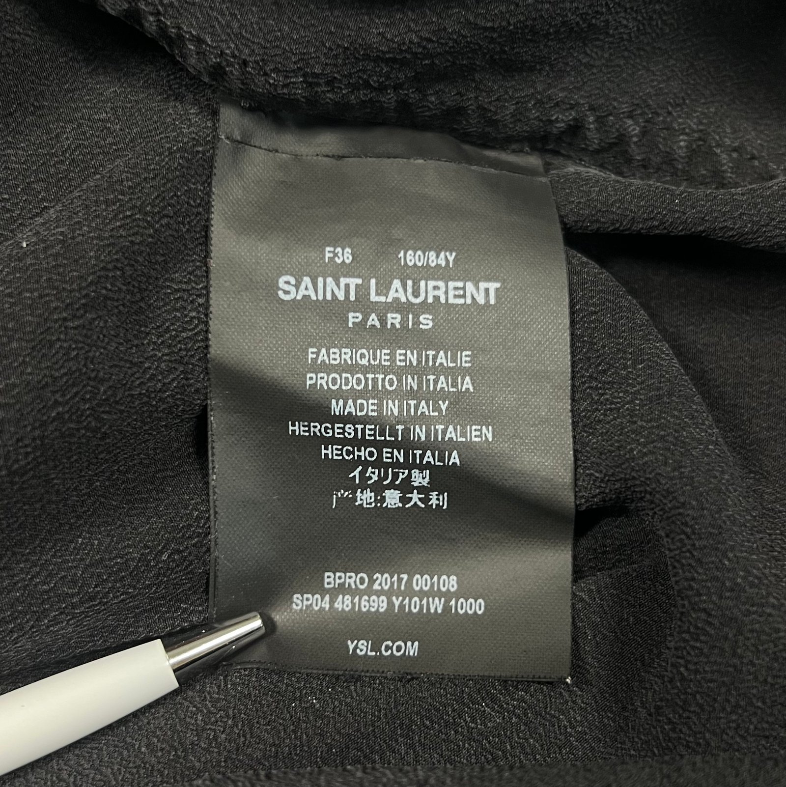 A/W2017 Saint Laurent Crepe Silk Button Up Shirt - Image 9
