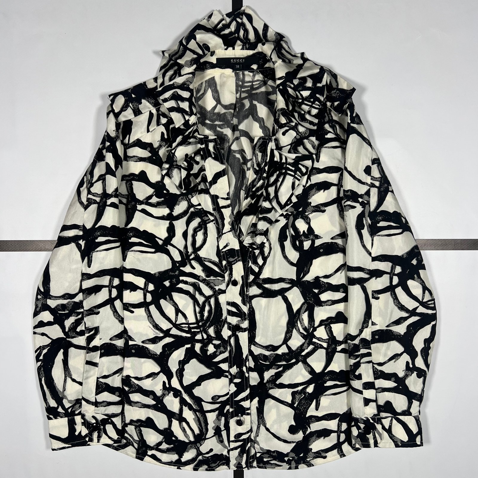 S/S2007 Gucci Abstract Print Silk Button Up Blouse