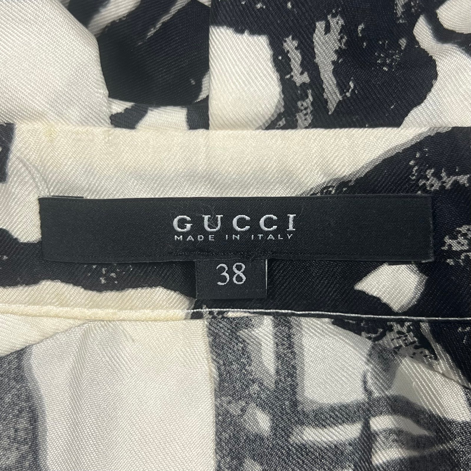 S/S2007 Gucci Abstract Print Silk Button Up Blouse - Image 7