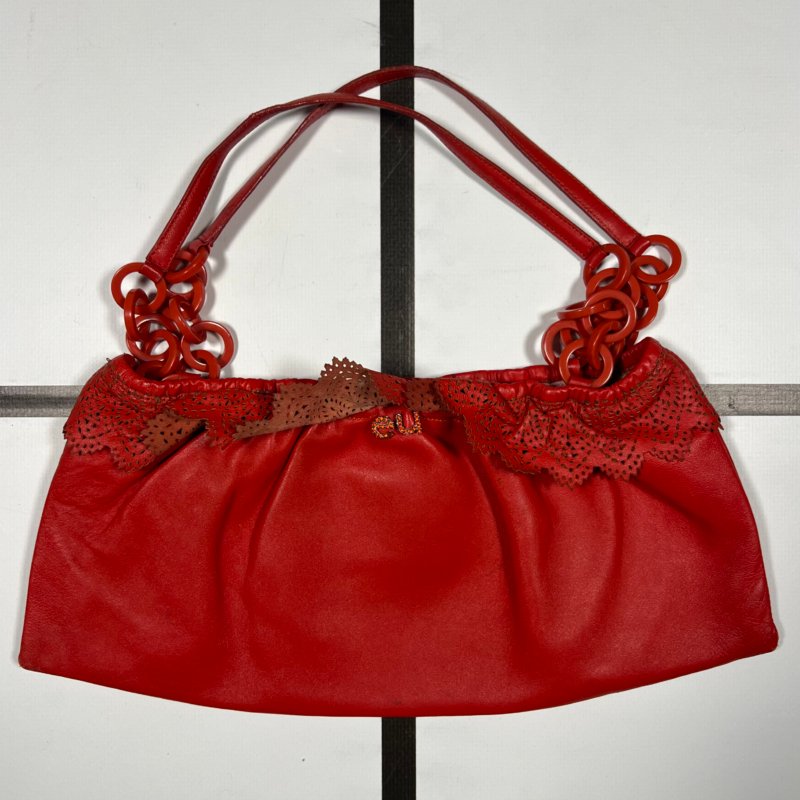 |[ 2000s Emanuel Ungaro Red Leather Handbag ]|