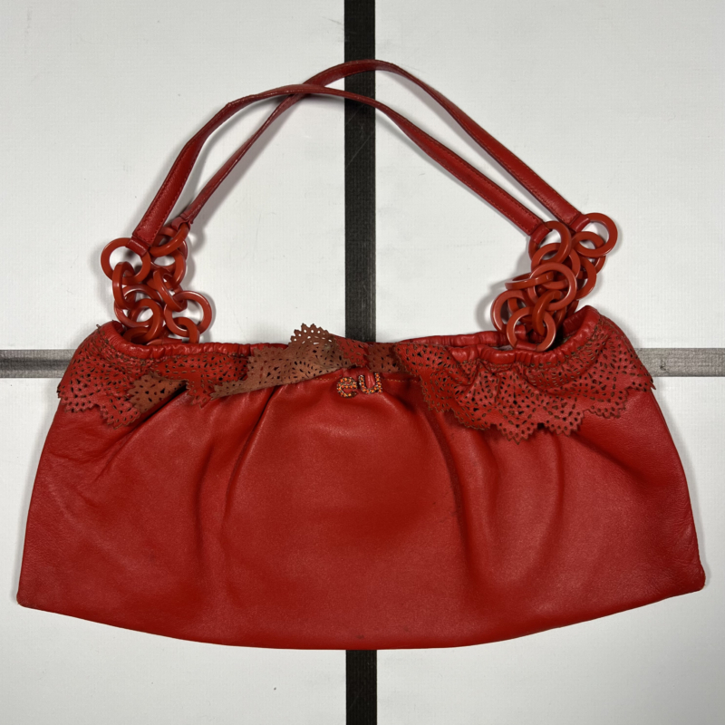 2000s Emanuel Ungaro Red Leather Handbag