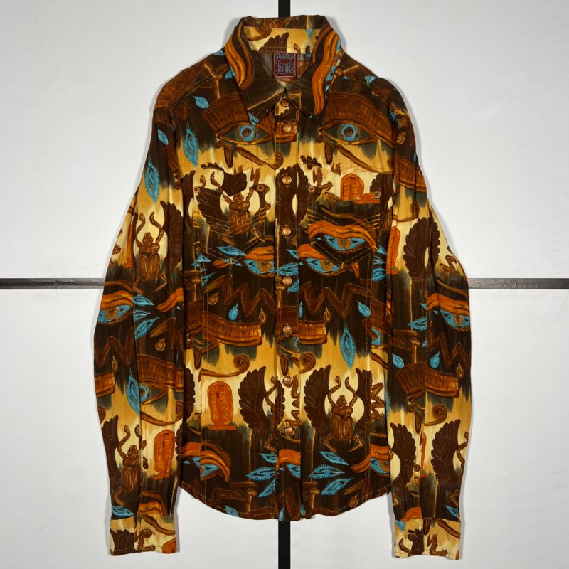 |[ S/S1997 Jean Paul Gaultier Egyptian Print Button Up Shirt ]|