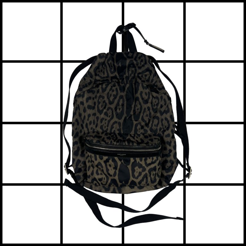 |[ S/S2018 Saint Laurent “City” Foldable Leopard Backpack ]|