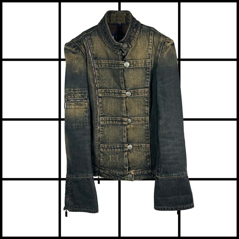 |[ 2000s Armani Jeans Faded Samurai Jacket ]|