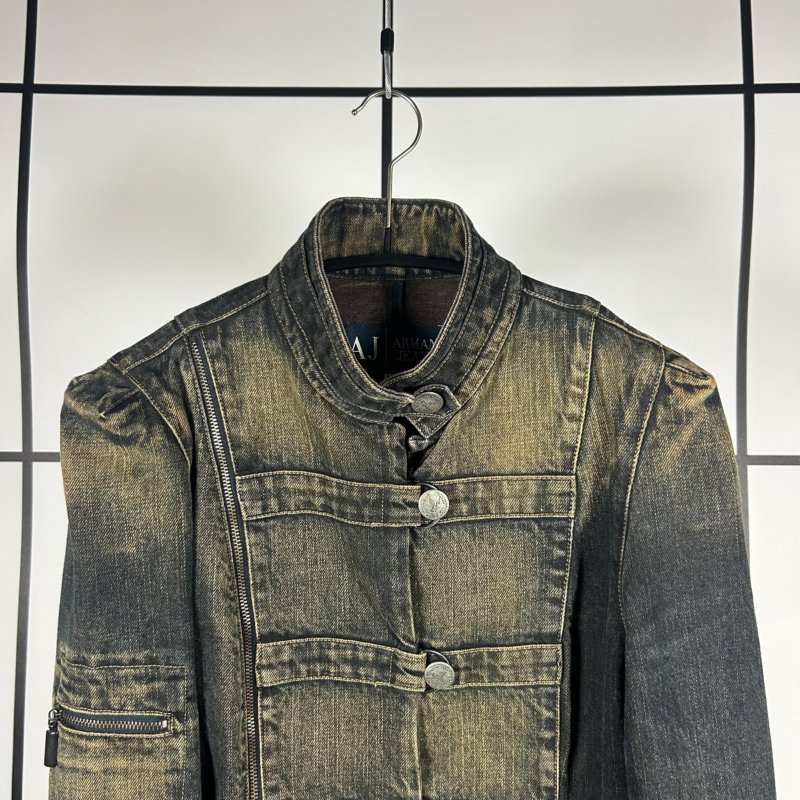|[ 2000s Armani Jeans Faded Samurai Jacket ]|