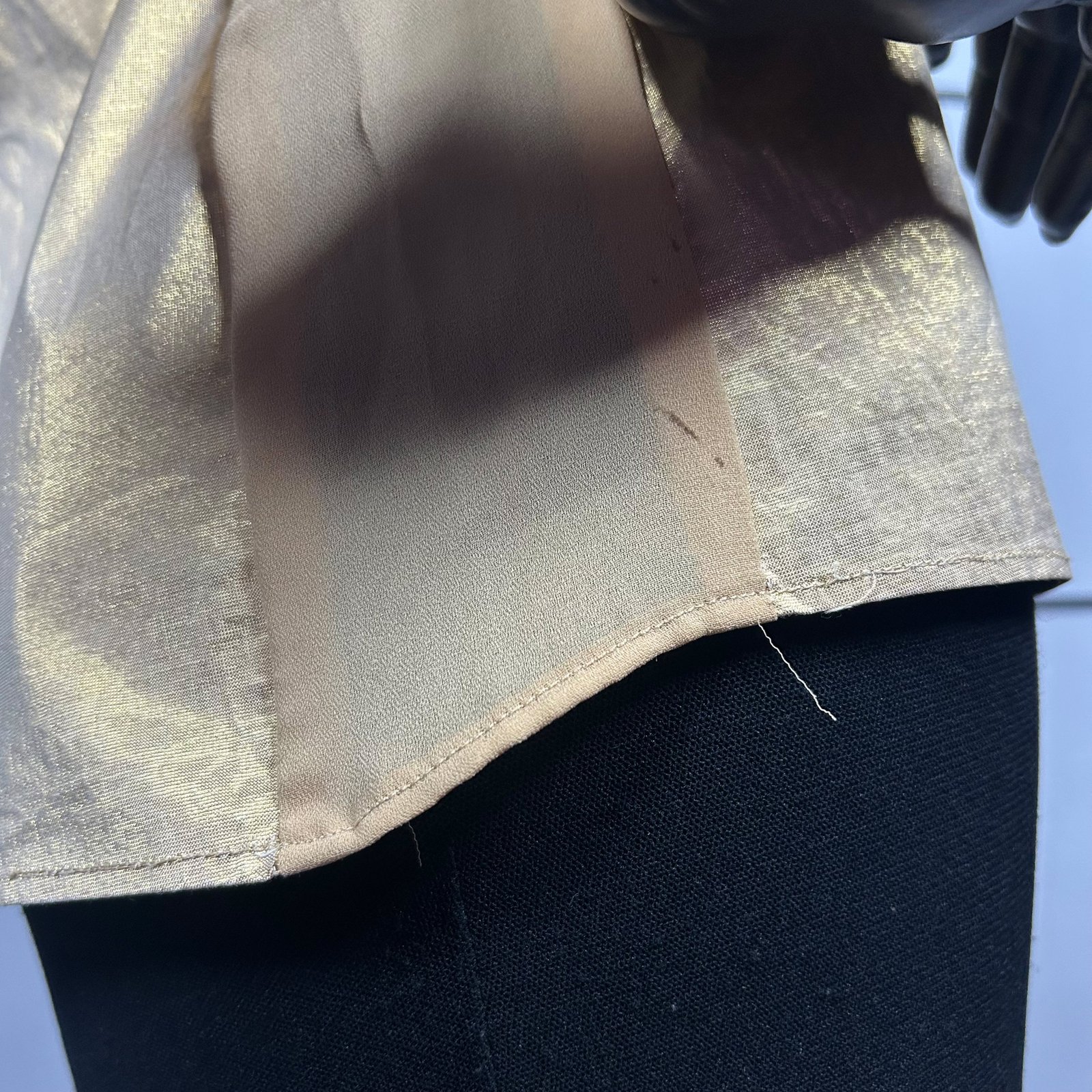 S/S2000 Alexander McQueen Eye Gold Metallic Lame Form Fit Cutout Blouse Top - Image 5