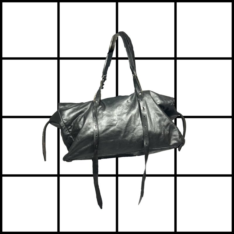 |[ 2010s Ann Demeulemeester Double Zipped Leather Travel Bag ]|