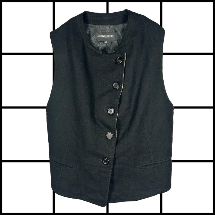 2000s Ann Demeulemeester Asymmetric Button Gilet Top