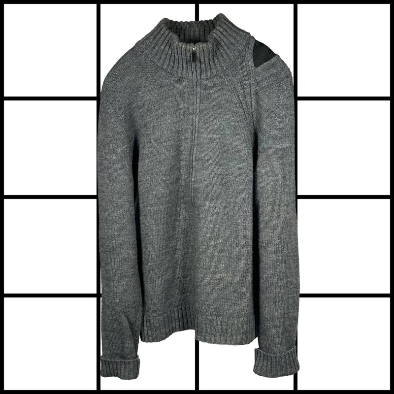 |[ 2000s Bikkembergs Alpaca Wool Military Style Quarter Zip Up ]|