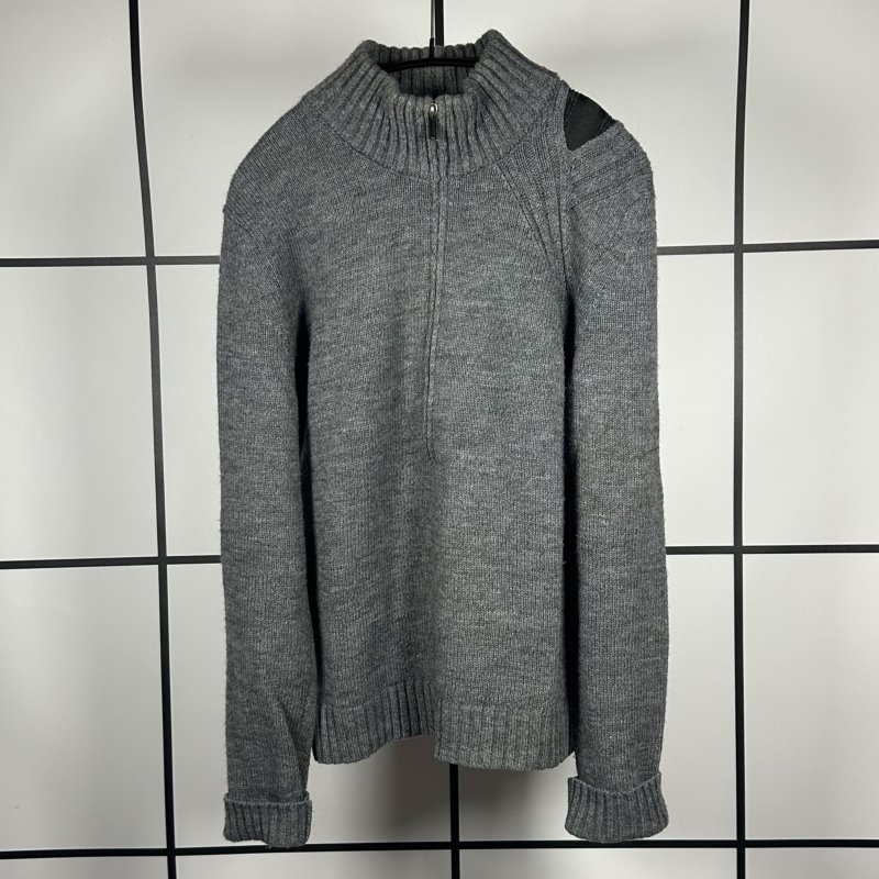|[ 2000s Bikkembergs Alpaca Wool Military Style Quarter Zip Up ]|
