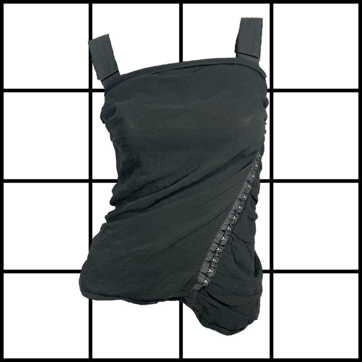 2000s D&G Silk Asymmetric Hook Closure Top