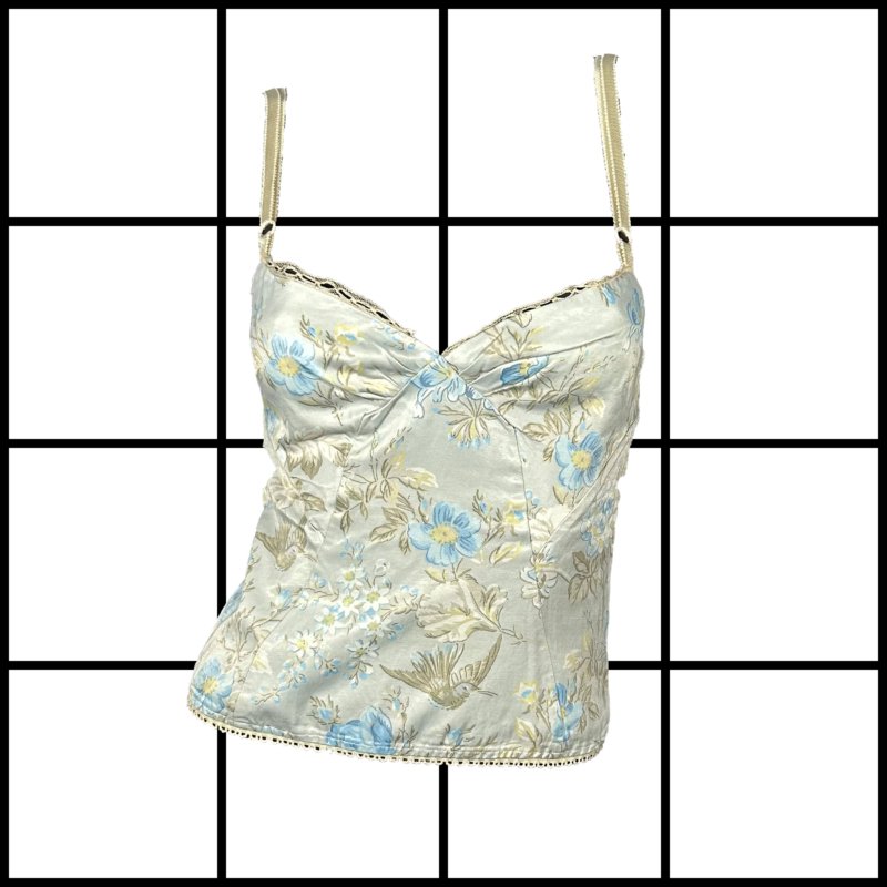 |[ 2000s Dolce & Gabbana Flower Print Bustier ]|