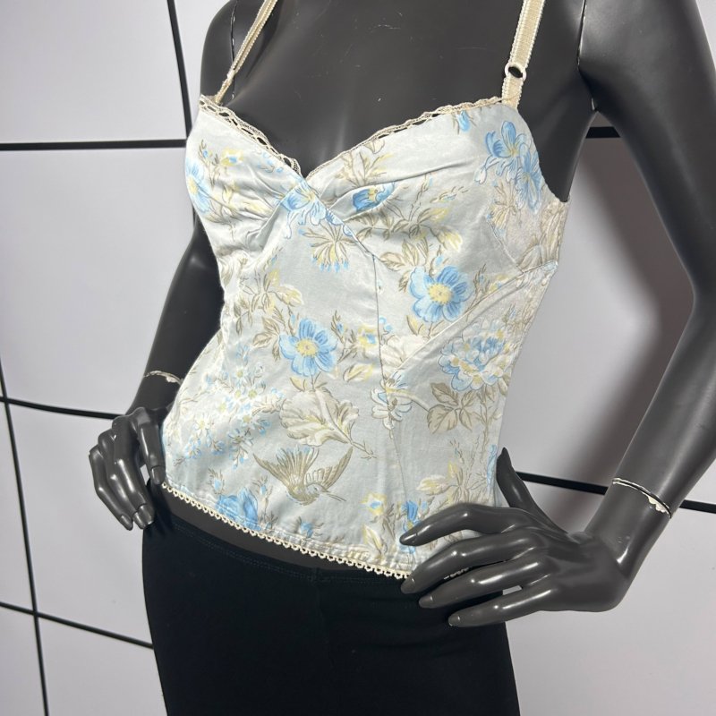 |[ 2000s Dolce & Gabbana Flower Print Bustier ]|