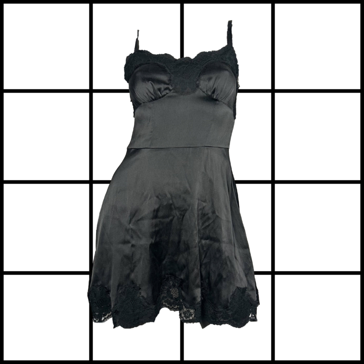 2000s Dolce & Gabbana Satin Laced Mini Dress