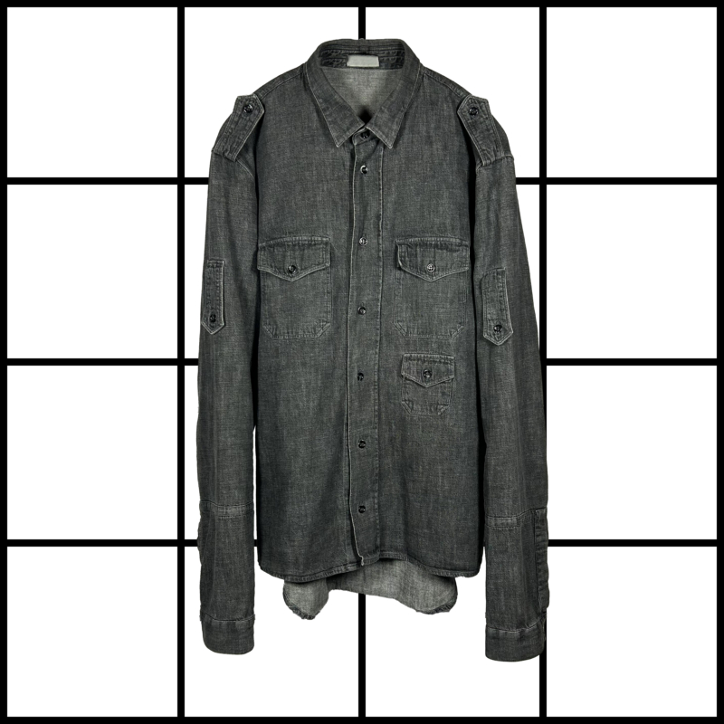 S/S2004 Dior Homme STRIP Denim Military Shirt