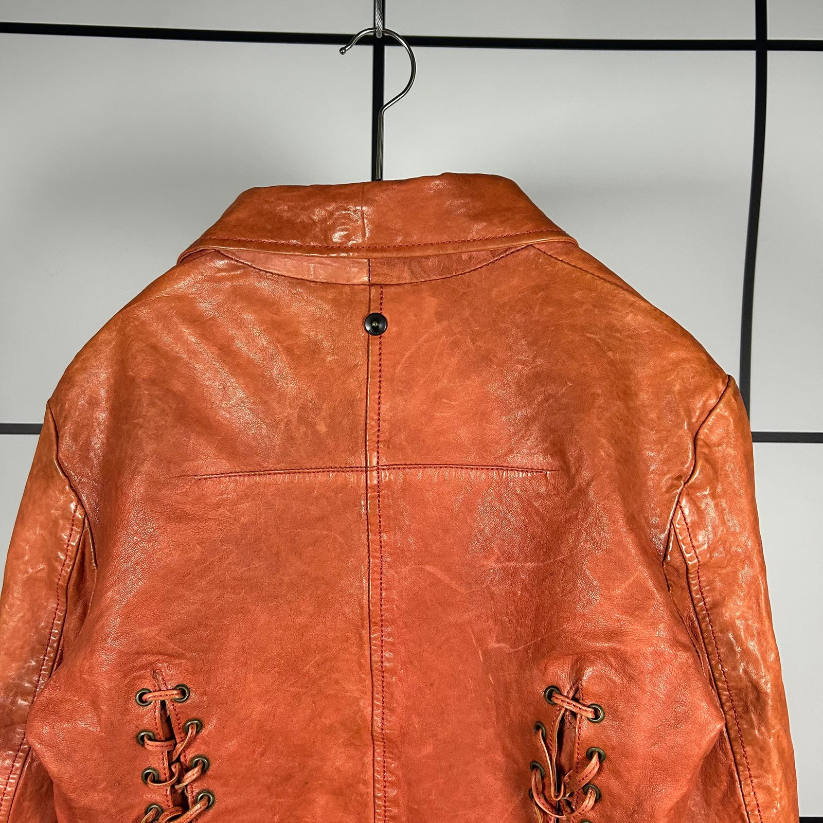 2000s Diesel Sheep Leather Laced Perfecto Jacket - Image 8