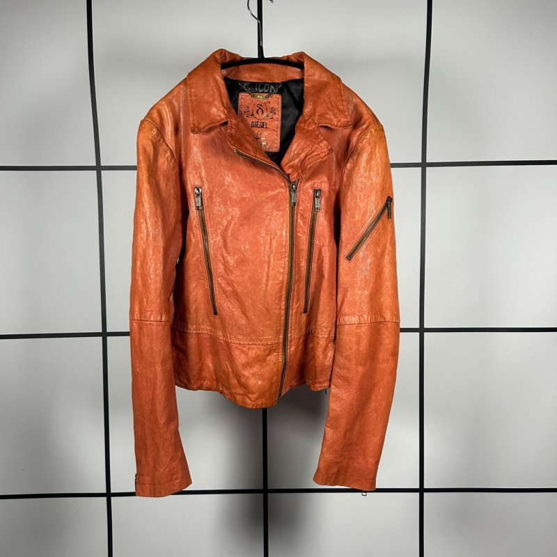 |[ 2000s Diesel Sheep Leather Laced Perfecto Jacket ]|
