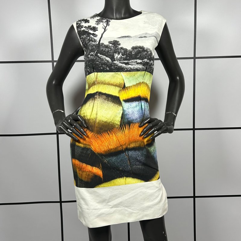 |[ 2010s Dries van Noten Printed Cotton Sleeveless Dress ]|