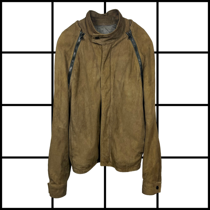 2000's Givenchy Suede Shoulder Zip Moto Jacket