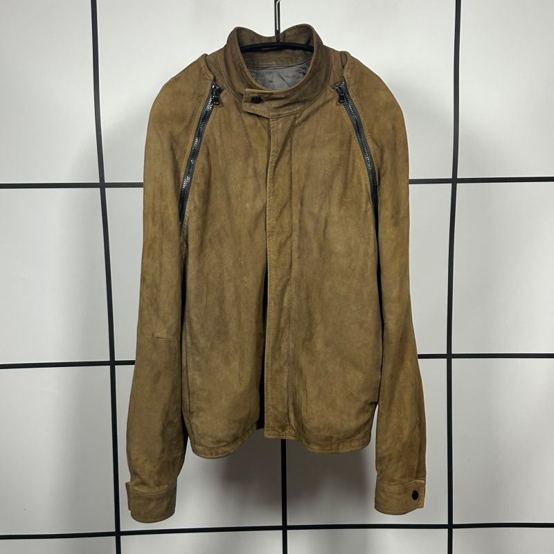 2000's Givenchy Suede Shoulder Zip Moto Jacket