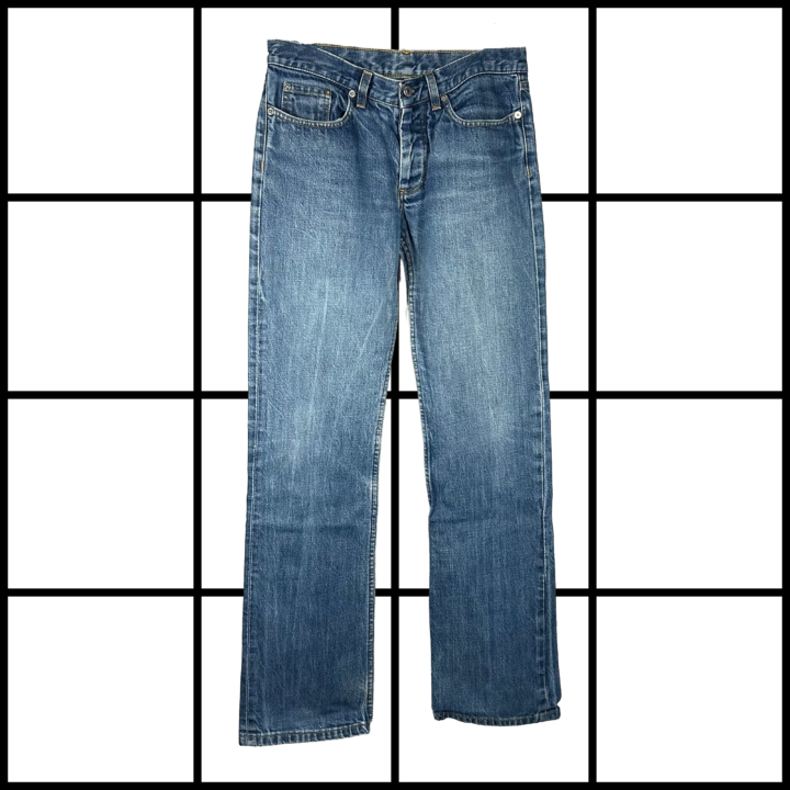2000s Helmut Lang Low Waist Boot Cut Denim Jeans