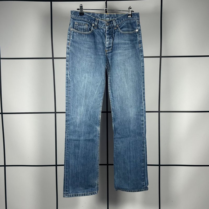 2000s Helmut Lang Low Waist Boot Cut Denim Jeans