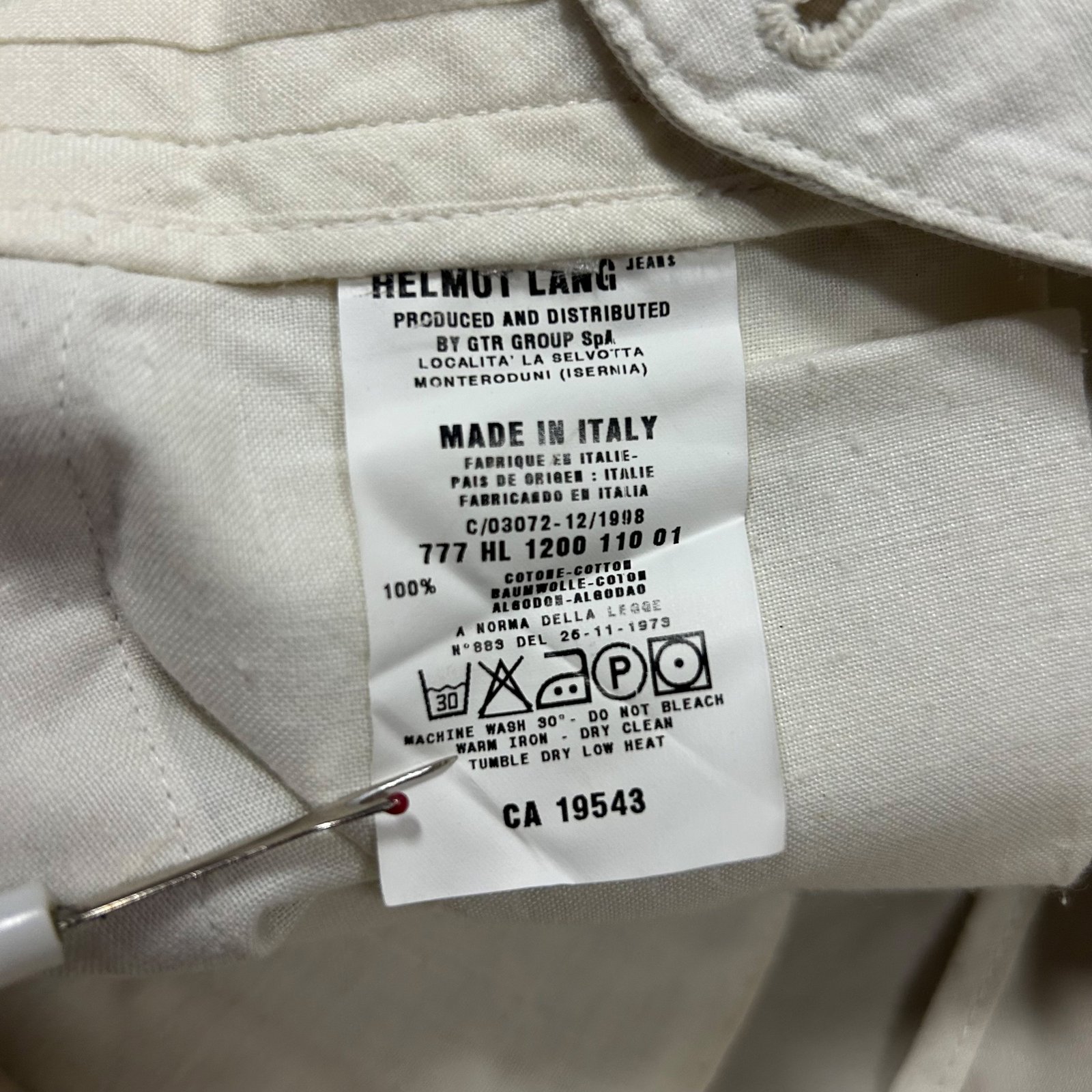 1998 Helmut Lang Cream Chino Pants - Image 7