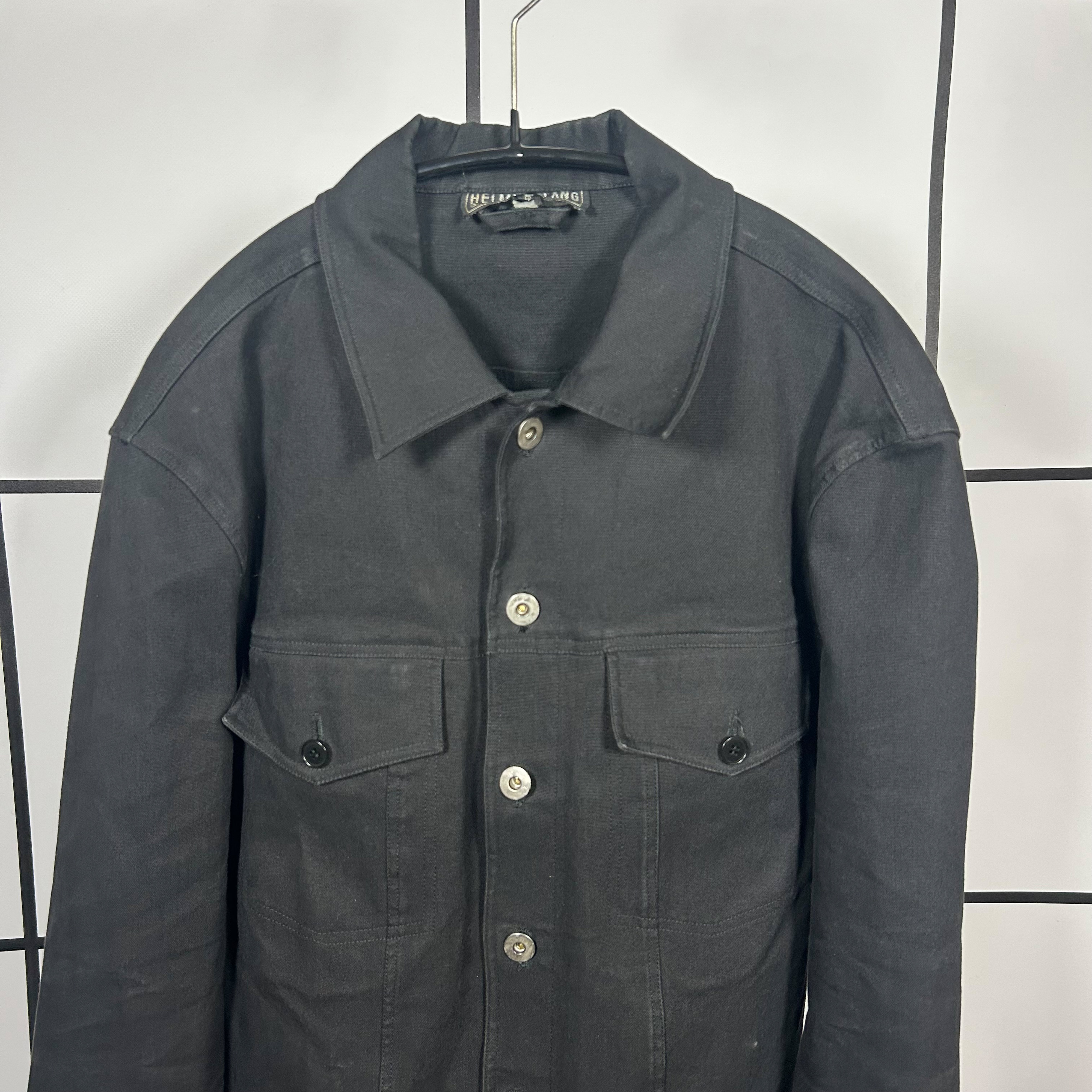 S/S1994 Helmut Lang Black Cotton Trucker Jacket - Image 2