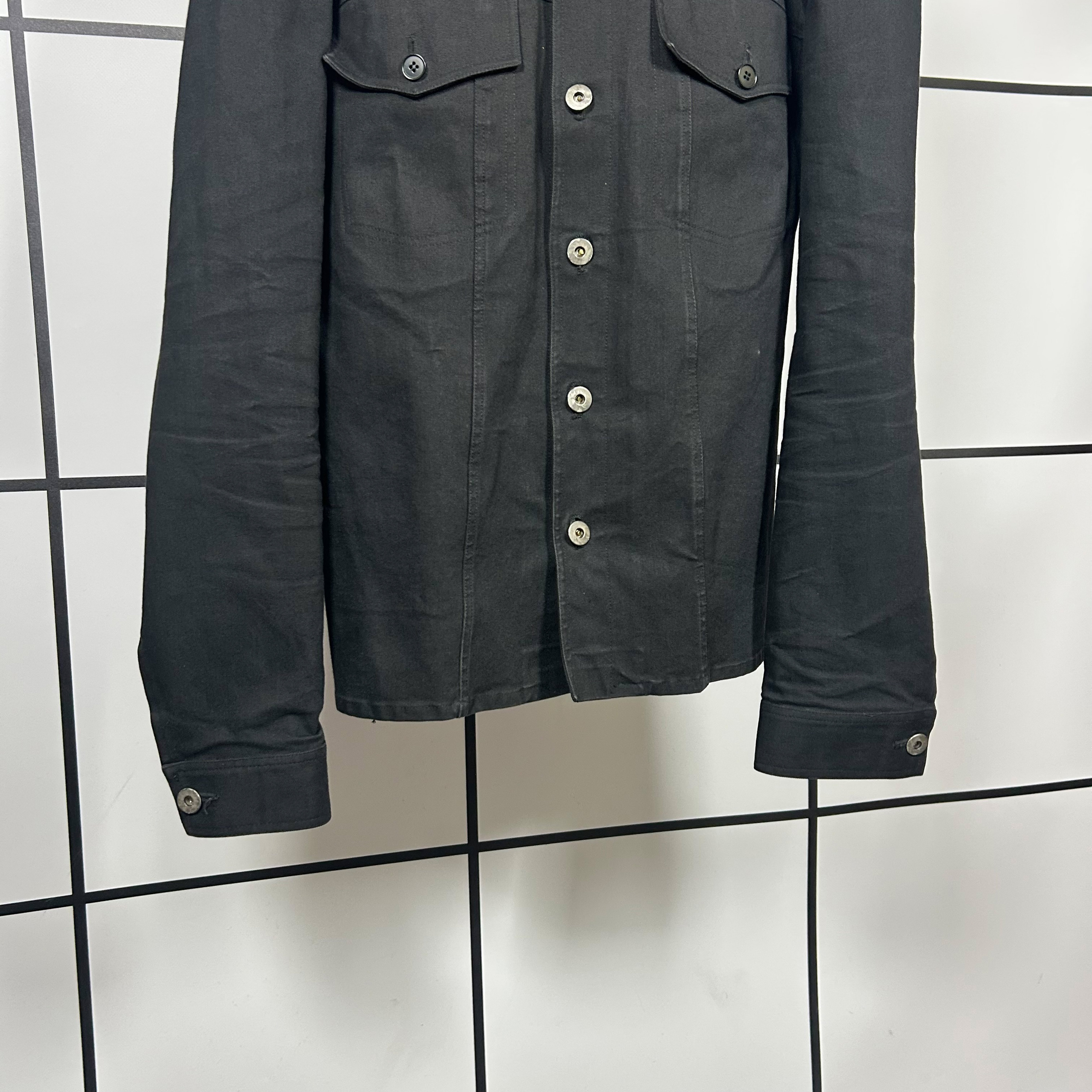 S/S1994 Helmut Lang Black Cotton Trucker Jacket - Image 3