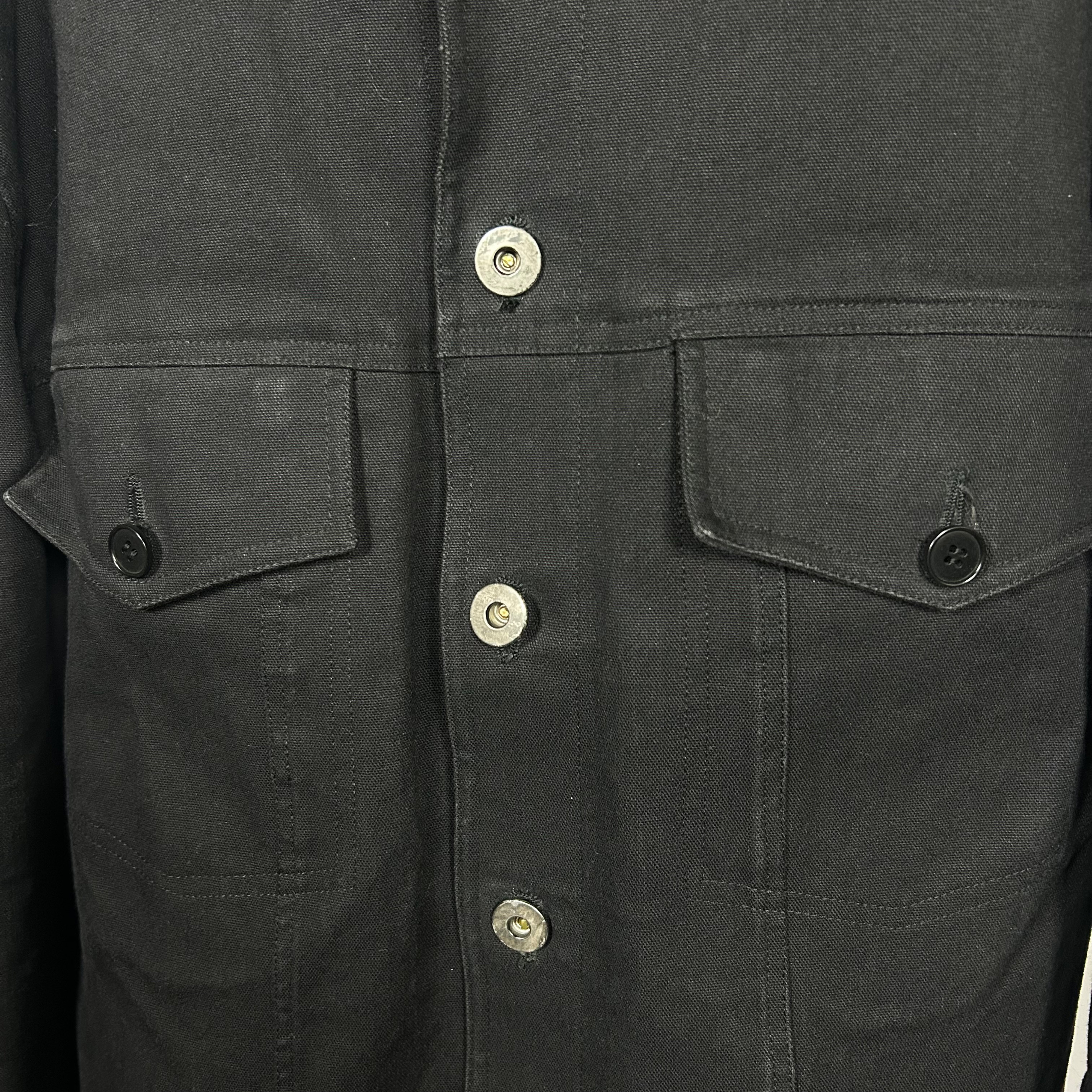 S/S1994 Helmut Lang Black Cotton Trucker Jacket - Image 4