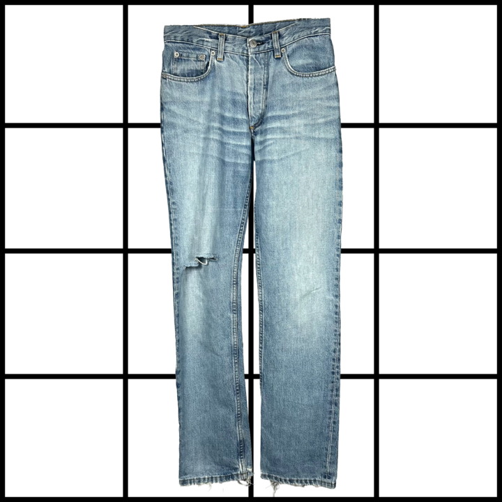 2000s Helmut Lang Distressed Blue Denim Jeans