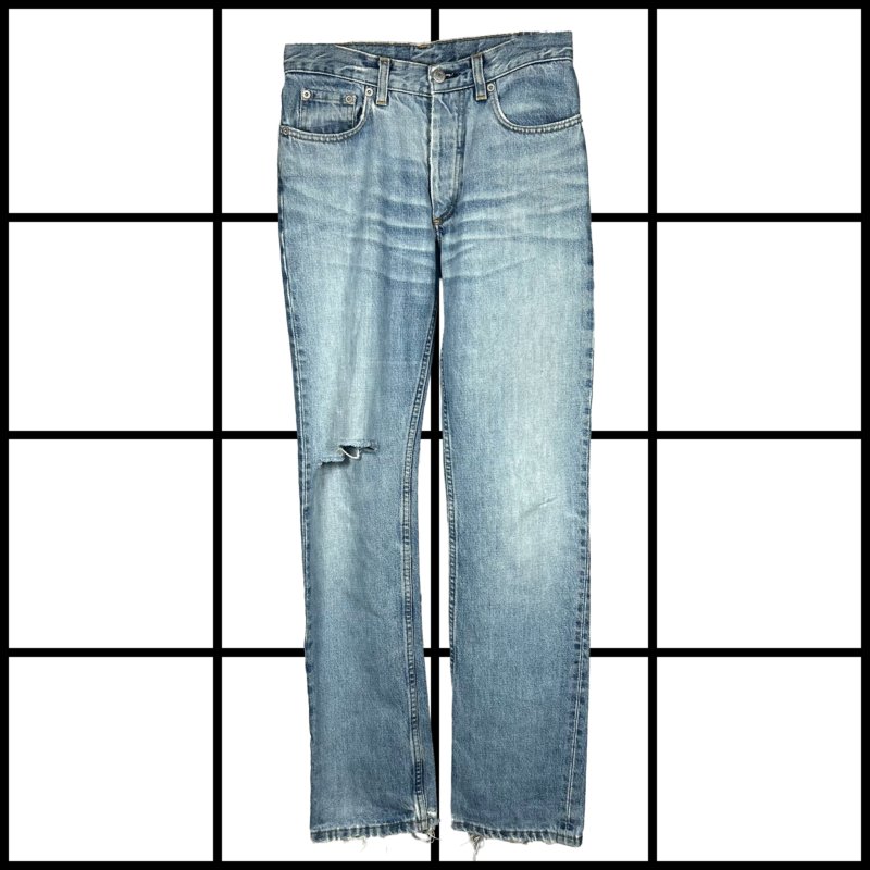 2000s Helmut Lang Distressed Blue Denim Jeans