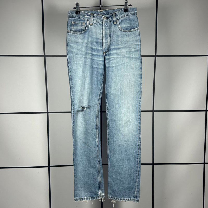 2000s Helmut Lang Distressed Blue Denim Jeans
