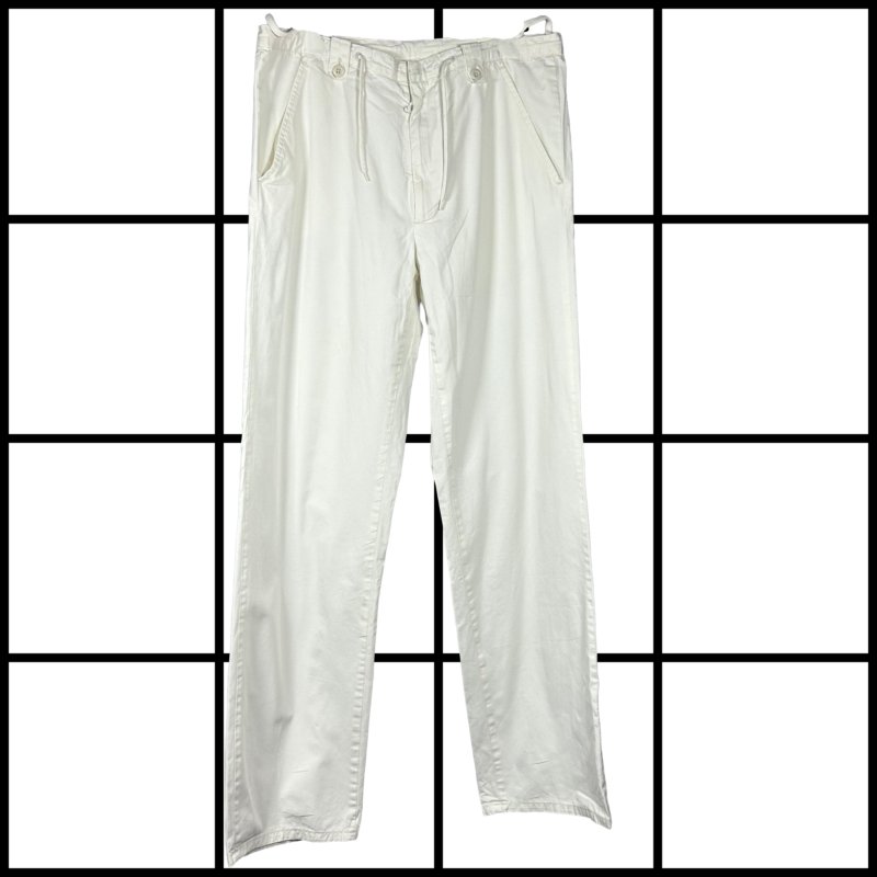 2000s Helmut Lang White Lace Up Pants
