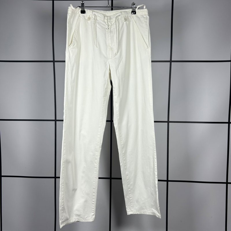 2000s Helmut Lang White Lace Up Pants
