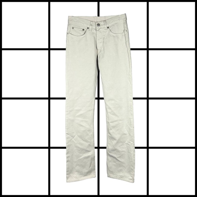 2000s Helmut Lang Boot Cut Raw Silk Denim Jeans
