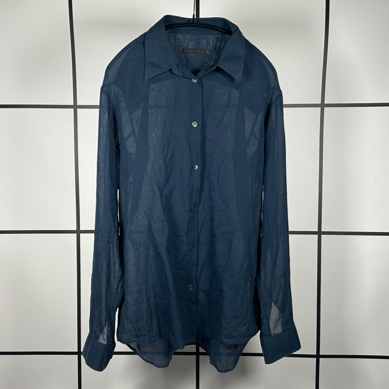 2000s Helmut Lang Seethrough Navy Shirt