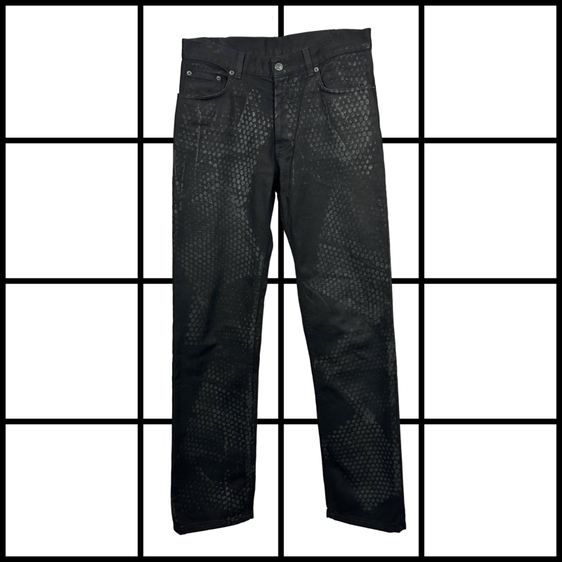 2003 Helmut Lang Rubberized Tireprint Jeans